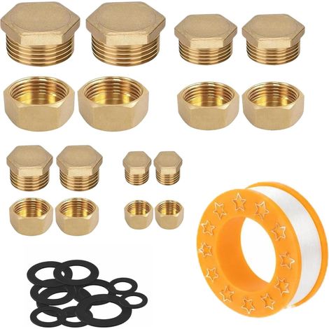 16 Pcs Bouchon Laiton Femelle 1/4" 1/8" 1/2" 3/8" (1/5)