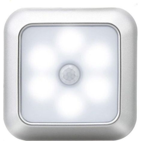 Lampe Détecteur de Mouvement, Lampe de Placard, Veilleuse 6 LED, lumière de nuit pour, Escalier, Cuisine, Penderie (lumière blanche, 3pcs) (1/4)