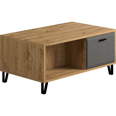 Table basse contemporaine chêne/gris Arcange (1/5)