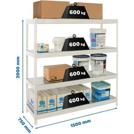 Estanteria 2000x1500x750 SIMONFORTE 1507/4 METAL BLANCO/GALVA marca SIMONRACK (1/2)