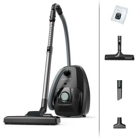 Aspirateur avec sac - Rowenta - Green Force Max Parquet - 900 W - Noir - Écologique