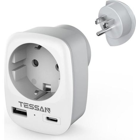 Adaptateur Prise Suisse France Adaptateur Voyage avec 2 USB Prise France vers Suisse Liechtenstein ie EU vers Suisse (1/5)