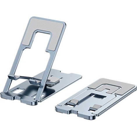 Faltbarer Handyhalter, kompatibel mit Schreibtischen – Universelles Aluminiumgehäuse – Grau (1/2)