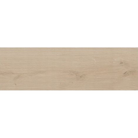 Baldosas de gres porcelánico con efecto madera esmaltada en color crema, 18,5 x 59,8 cm, 1 m²