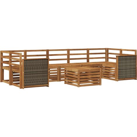 Outdoor-Sofagarnitur 8 pcs Natur Massivholz Akazie vidaXL (1/5)