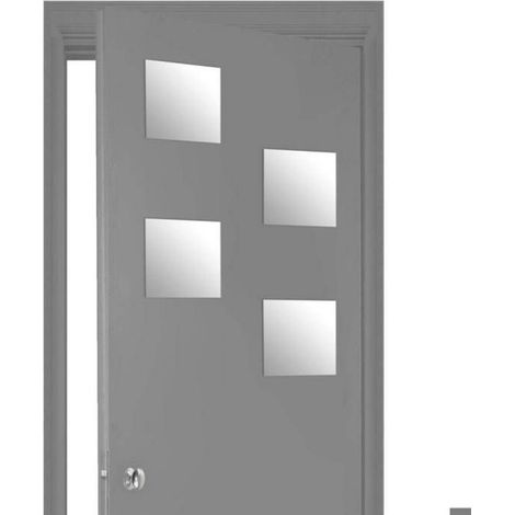 Miroir Adhesif Carre - 20 X 20 Cm - Pour Decoration Murale Interieur - Lot De 4 (1/4)