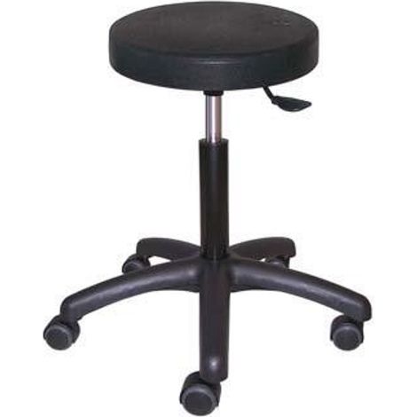 PROVOST - Tabouret atelier roulant noir en polyamide à hauteur réglable
