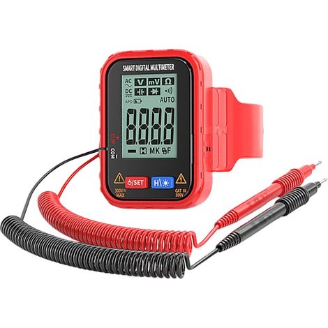 Multimètre intelligent de haute précision avec dragonne et sondes d'affichage rétroéclairées et charge de type C pour les professionnels (1/4)