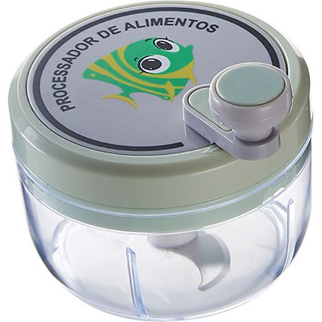 Hachoir à ail manuel, multifonctionnel, sûr, robuste et durable, petit format, pour la maison, vert. (1/5)