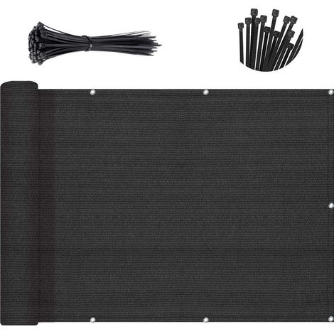 Black Balcony Privacy Screen,90% shade Apartments Fence Cover,Heavy Duty Mesh Windscreen for Deck,Outdoor,Backyard,Patio(0.9×3m) (1/4)
