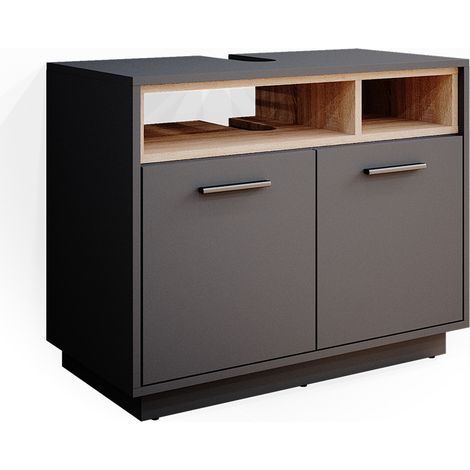 Mobile sottolavabo per bagno Beatrice, Antracite, 80 x 64 cm, Vicco (1/5)