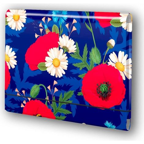 Carpeta plegable A4 con banda elástica. Pluma con diseño de flores polacas.