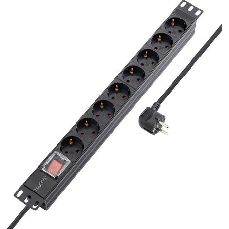 Sygonix SY-5799002 Multipresa per rack 19 8 scomparti Nero Schuko 1 pz. (1/5)