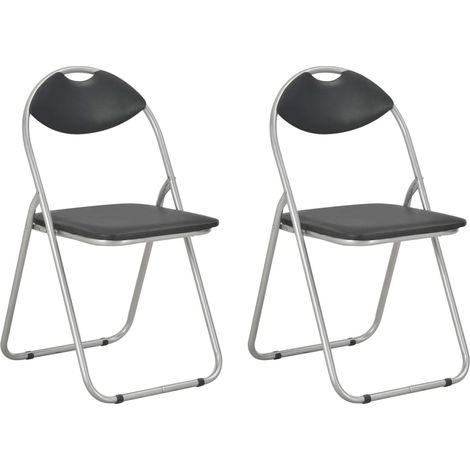 Juego de 2 sillas plegables para cocina comedor diseño clásico sintético negro CDS020950