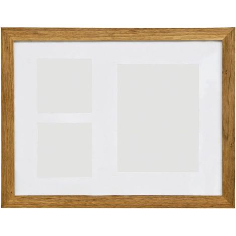 Premier Housewares Walnut Wood 3 Photo Collage Photo Frame