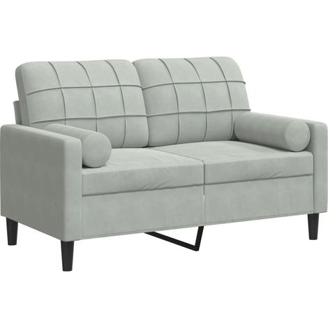 Maison Exclusive - Divano a 2 Posti con Cuscini Grigio Chiaro 120 cm in Velluto