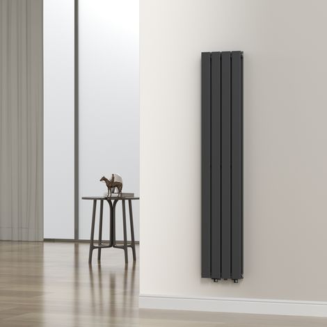Radiador de panel Nore de Diseño doble capa plano acero 160x30 cm - Negro  [neu.haus]