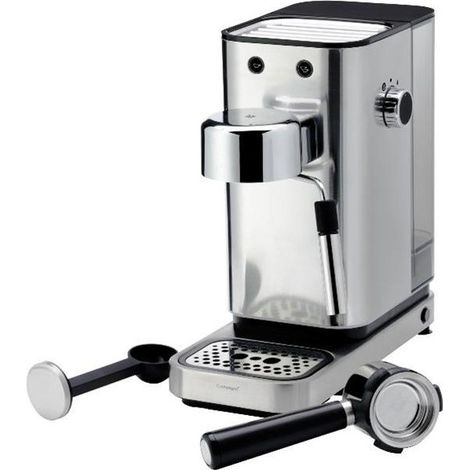 WMF Machine à expresso Lumero - Machine à expresso manuelle, pression 15 bars, expresso, cappuccino, réglable, capacité 1,5 litres, café moulu ou portion individuelle, avec mousseur à lait, acier inox (1/5)