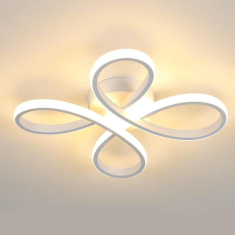 1 Plafonnier LED 30W Forme Fleur Métal Silice Lumière Chaude 3000K Pour Salon Chambre Couloir (1/5)