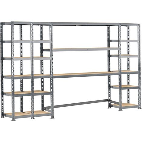 MODULO STORAGE Concept rangement de garage MODULÖ - longueur 300 cm - 21 plateaux (1/3)