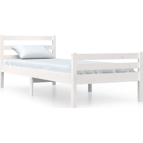 Maison Exclusive - Massivholzbett Weiß 100x200 cm