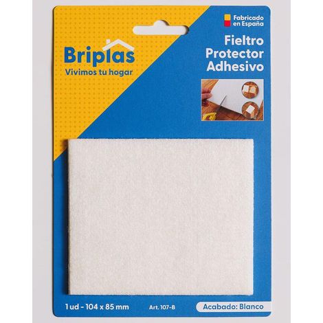 Fieltro adhesivo rectangular blanco 104x85 mm (1/2)