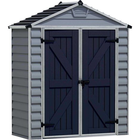 Palram – Abri de jardin résine 1,55 m² gris – Panneaux polycarbonate résistants aux chocs – Cadre aluminium renforcé – 704257 (1/6)