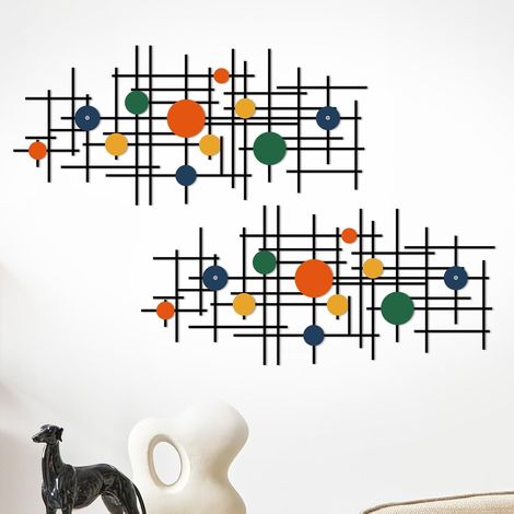 ruelen Lot de 2 décorations murales minimalistes géométriques 3D modernes (1/5)