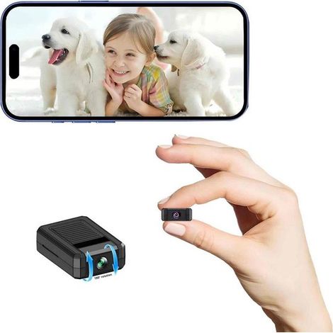 Mini 4K Sicherheitskamera WLAN Kamera mit 180° drehbarem Objektiv, unterstützt Fernüberwachung per App und Nachtsicht. (1/5)