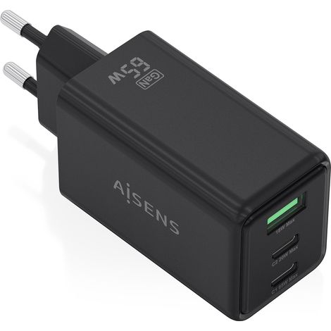 Cargador de Pared Aisens ASCH-65W3P073-BK 65 W Negro