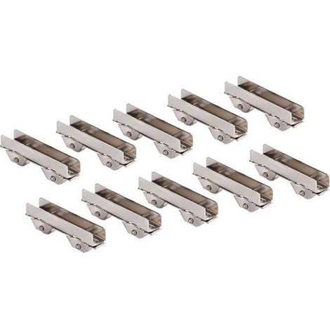 Lot de 10 roues de porte coulissante fendue, 8 mm de large, rouleau de rechange pour porte en verre, tiroir, meubles, poulies (1/5)