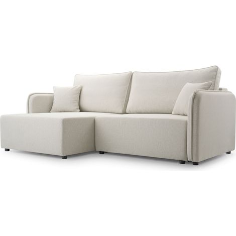 Selsey Kassian - Ecksofa mit Schlaffunktion und Bettkasten, cremefarben, links (1/5)