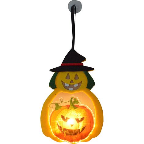 Deux pièces LED Halloween Lanterne Halloween Guirlande Lumineuse Citrouille Non Tissé Jack-o-lanterne Lanterne-2314.5cm