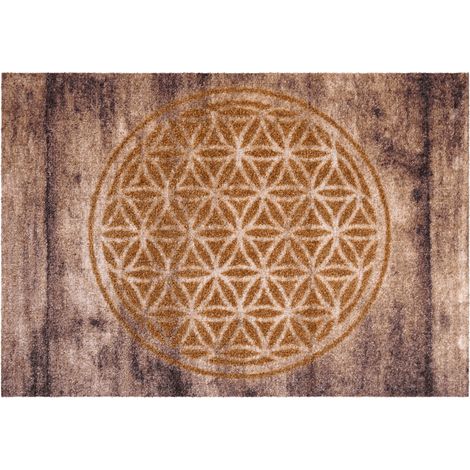 Akzente Listen Flower of LifeFußmatte 50x70 cm, rutschfest, PVC-frei, abriebfest, Schmutzfang, wetterbeständig, Polyamid & TPE (1/4)