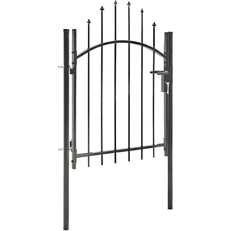 Portillon de jardin Woerden acier 1x1 m noir