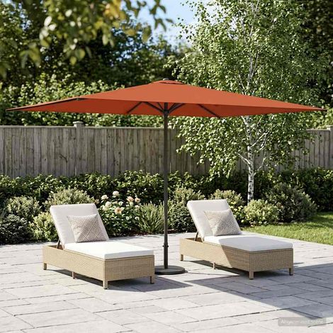 Paraguas de Jardín con Base 200 x 300 cm Poliéster Rectangular