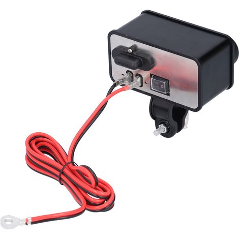 Adaptateur chargeur moto 12V USB Type-C étanche pour téléphone portable avec prise allume-cigare, noir (1/5)