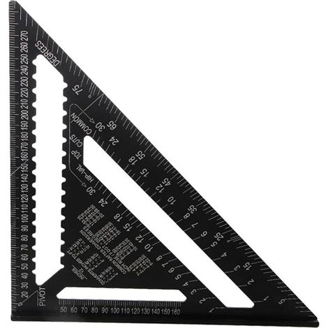 12 pouces métrique Equerre Menuisier,haute précision mesure outillage, Équerres de Charpentier,Aluminium Regle Multifonctionnels,Outils de Traçage pour charpentier, couvreur, ingénieur,Bricolage Outil (1/5)