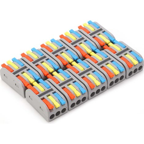 10 pièces connecteur à levier compact 3 entrées 3 sorties pour câble électrique, borne rapide éclairage 250V (1/5)