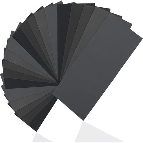 36 Pièces Papier Abrasif Assortiment 400/600/ 800/1000/ 1200/1500/ 2000/2500/ 3000 Papier Abrasif à Grain élevé de 9 x 3,6 Pouces pour le Ponçage Automobile de Meubles en Bois (1/5)