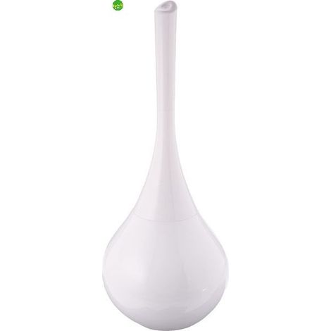 Porta scopino da terra Gedy serie azalea con ciuffo in setole ø16,5cm bianco (1/3)