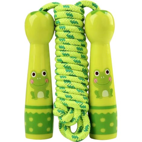 Beyamis Corde à sauter verte en coton tissé pour enfants (1/3)