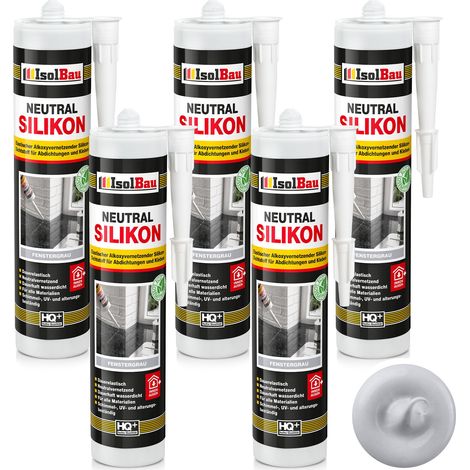 IsolBau Neutral Silicone Light Gray Neutralsilikon 5 x 300ml (1/5)