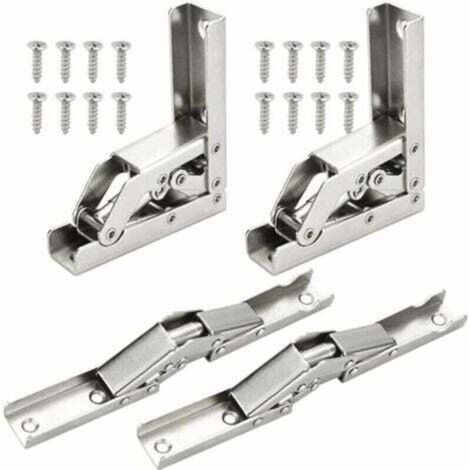 cerniere pieghevoli a sovrapposizione totale a 90 gradi in acciaio inox per ante di armadi e mobili da cucina, con 16 viti, per ante di armadi e mobili da cucina, 6,8 x 6,8 x 2,2 cm.