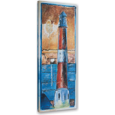Tableau sur toile Phare peint 30x90 (1/5)