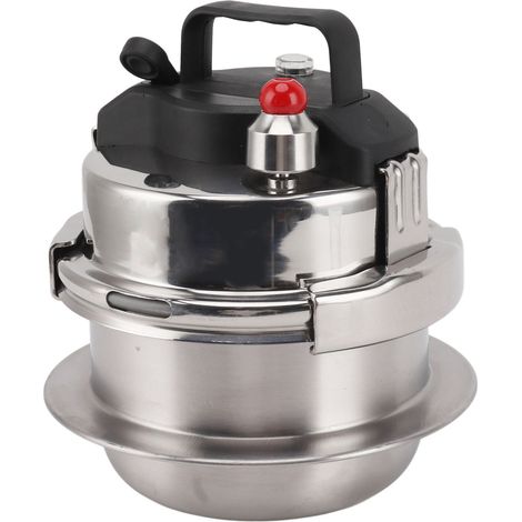 Mini-cocotte minute extérieure 3 couches chauffe rapide gain de temps acier inoxydable 0.8L pour gaz et induction (1/5)