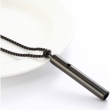 Sifflet En Forme De Triangle Creux - Collier De Méditation Et Yoga - Réduction Du Stress Et Anxiété - 1 Pièce (1/5)