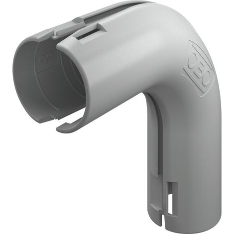 OBO Bettermann Quick-Pipe-Bogen 90° M25 Polypropylen lichtgrau RAL 7035, 2154056