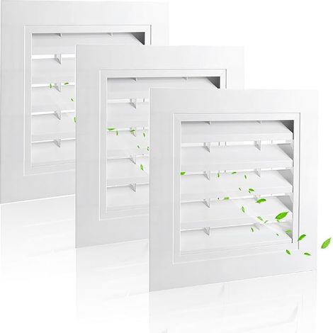 3 Pack Large Square Aluminum Air Vent Cover 10x10 Inch Durable Square Air Vent Cover White for Decoration (1/5)