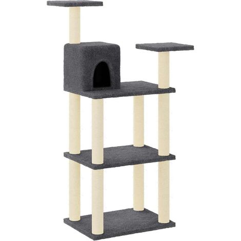 Maison Exclusive - Albero per Gatti con Tiragraffi in Sisal Grigio Scuro 118,5 cm (1/5)